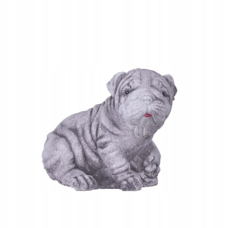 Sculpture de bouledogue en béton pour jardin - Style Art déco (1/4)