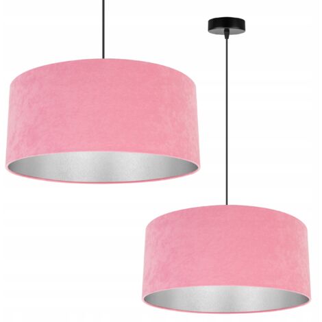 LAMPE SUSPENDU PLAFOND LUSTRE ABAT-JOUR CHROME VELOURS (1/5)