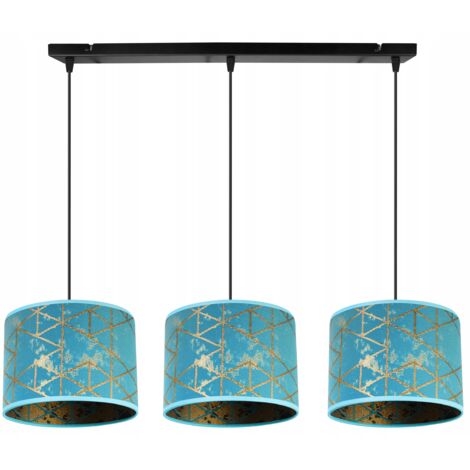 Suspension, lustre, plafonnier, abat-jour à motifs dorés (1/5)