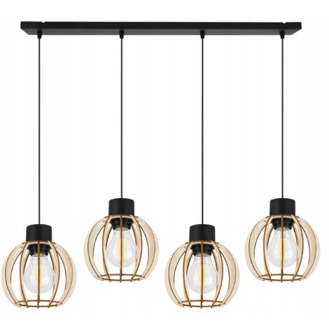LAMPE SUSPENDU PLAFOND LUSTRE LAMPE EN BOIS ...