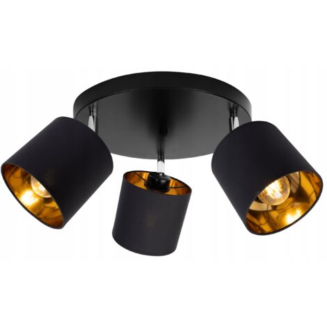 LAMPE SUSPENDU PLAFOND LUSTRE PLAFON LED DORÉ (1/5)