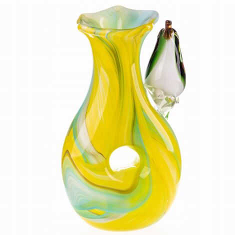 Vase En Verre De Murano Blanc - Modèle Chêne, 21x28 Cm, Tammaro Home - Neuf Avec Certificat