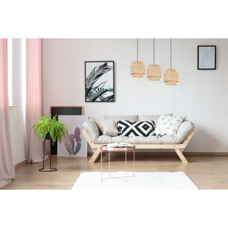 Lampe De Table Bohème Pacific Lifestyle Sorbus – Base Bois Naturel, Abat-jour Blanc, 36cm, Neuve