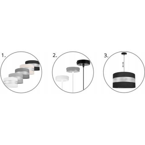 Applique avec interrupteur Noir Abat-jour tissu MAJA Applique chambre