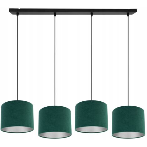 LAMPE SUSPENDU PLAFOND LUSTRE ABAT-JOUR CHROME VELOURS (1/5)