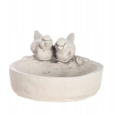 Abreuvoir à oiseaux Art déco en béton - Sculpture 15x29x35 cm (1/5)
