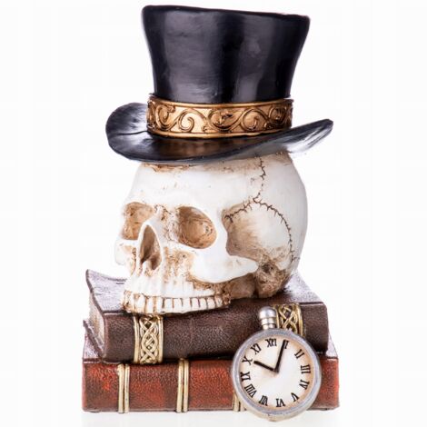 Sculpture d'un crâne dans un chapeau - un souvenir unique, une figurine gothique