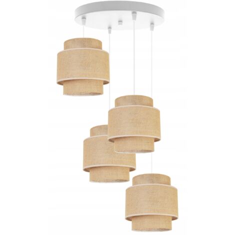 LAMPE SUSPENDU PLAFOND LUSTRE ABAT-JOUR BOHO JUTA