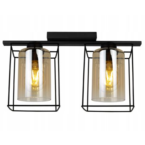Suspension design avec abat-jour en verre original janice