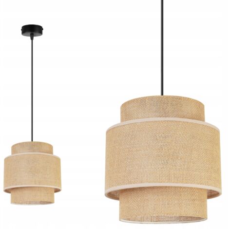 Ibasenice Tissé Abat- Jour en Rotin Couvercle De La Lampe Rétro Lustre