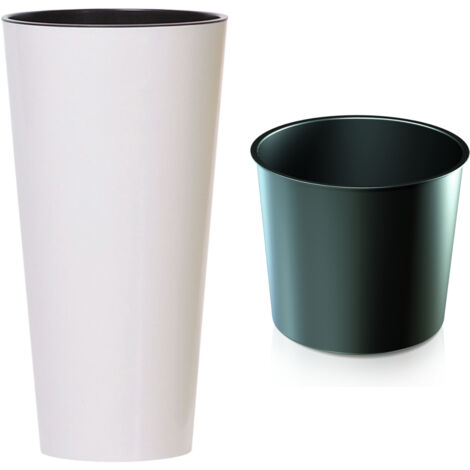Grand pot de fleurs Tubus Slim Shine DTUS250S  Blanc