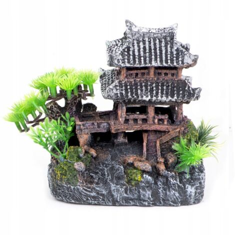 DÉCORATION AQUARIUM Décoration BELLE maison japonaise XL 15cm