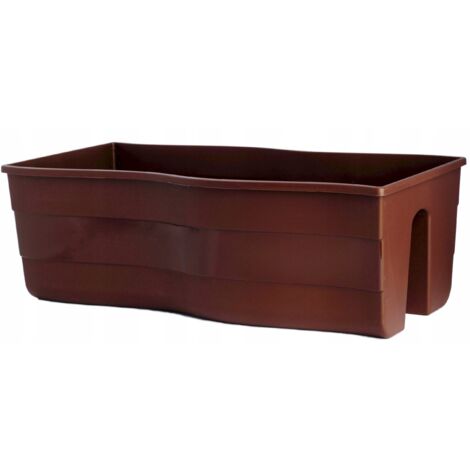 Pot de fleurs pour balustrade Wave 60 Brun