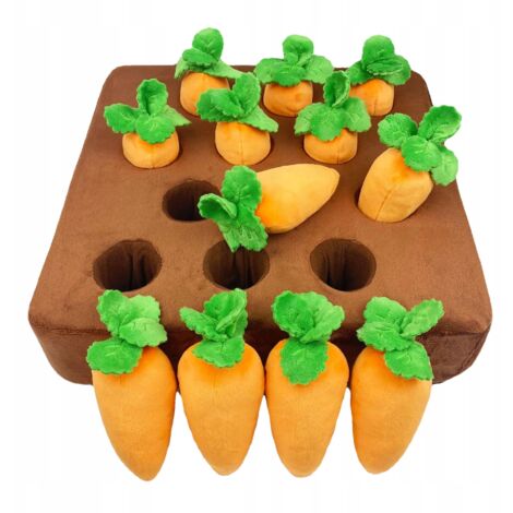 JOUET EN PELUCHE POUR CHIEN CHAT LAPIN CAROTTES À DÉPLACER ÉDUCATIF (1/5)