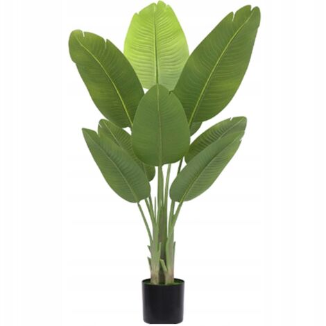 Plante artificielle Palmier Strelitzia Oiseau de paradis en pot réaliste 120 cm (1/4)