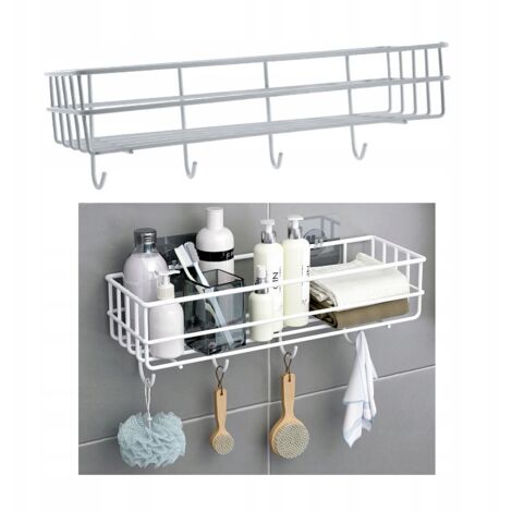 ÉTAGÈRE DE DOUCHE SUSPENDUE EN MÉTAL Blanc (1/5)