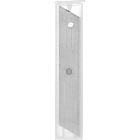 Stanley – Lot de 10 lames sécables 18 mm – 7 segments par lame – Pour coupe nette sans éclat – Distributeur avec casse-lame intégré
