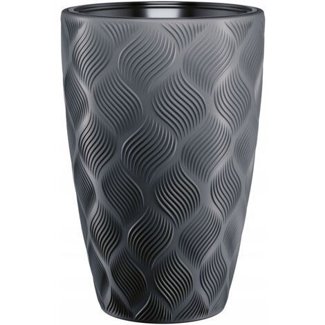 Pot de fleurs rond Flow Slim 40 Anthracite (1/4)