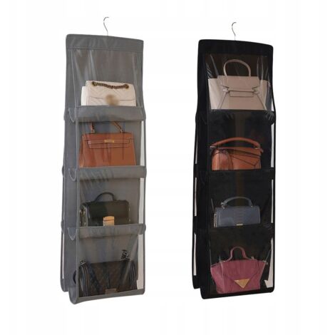 ENSEMBLE D'ORGANISATEURS DE GARDE-ROBE POUR CINTRE À SACS 16 PLACES 2 PIÈCES (1/5)