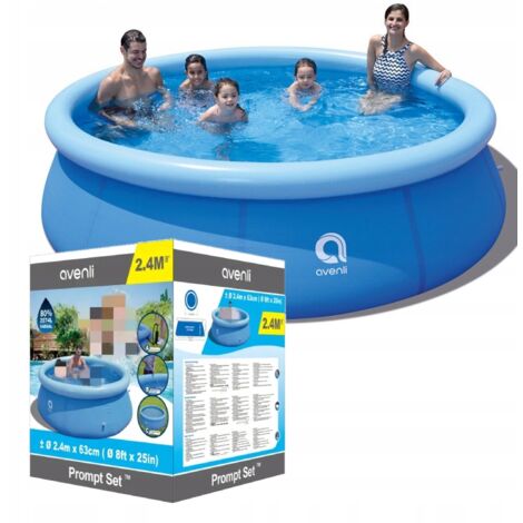 PISCINE DE JARDIN 240 x 63 cm RONDE Extensible 3 COUCHES XL (1/5)