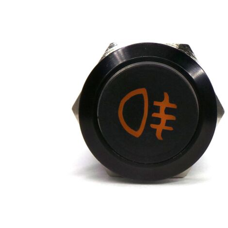 Interrupteur de feu antibrouillard LED 18 mm à clipser – Rétroéclairage orange – Installation facile – Alimentation 12V DC
