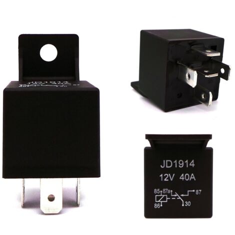 Kit Relais Étanche 4 Broches 12V 40/30A | Harnais Câble 12 AWG | Pour Auto, Bateau, Camping-car