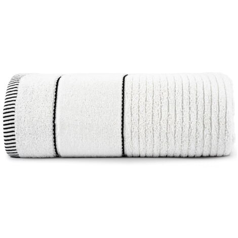 Serviette 100x150 Teo Suna blanche 470g 100% coton avec velours (1/2)
