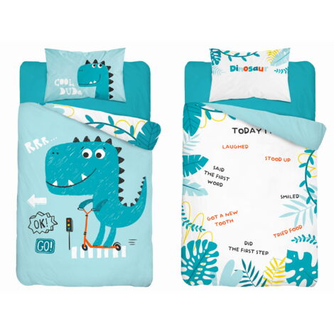 Parure de lit bébé en bambou Dino T-rex 100x135 DETEXPOL (1/5)