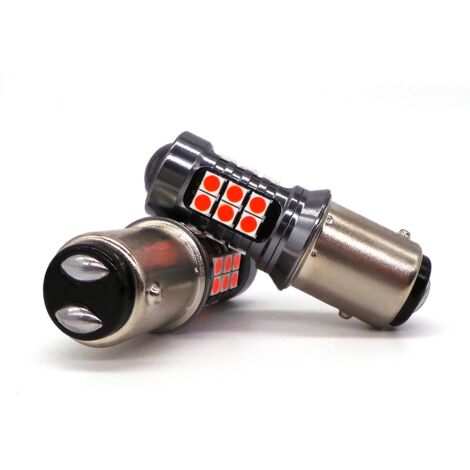 Ampoules LED P21/5W Canbus Rouge Frein Stop - 2 Pièces Haute Luminosité Pour Voiture & Utilitaire
