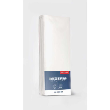Drap-housse satin 160x200 microfibre écru crème (1/4)