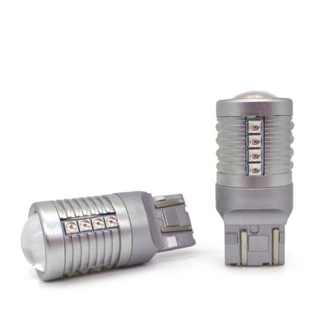 Lot de 2 ampoules LED W21/5W 7443 12-24V CANBUS 2000lm rouge (1/5)