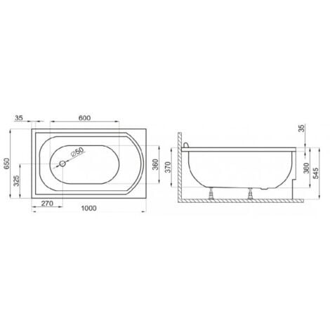 Mini baignoire rectangulaire 100x65