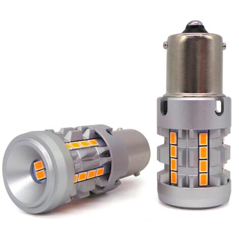 Ampoules P21W LED BA15S ORANGE COB Pour Voiture Clignotants