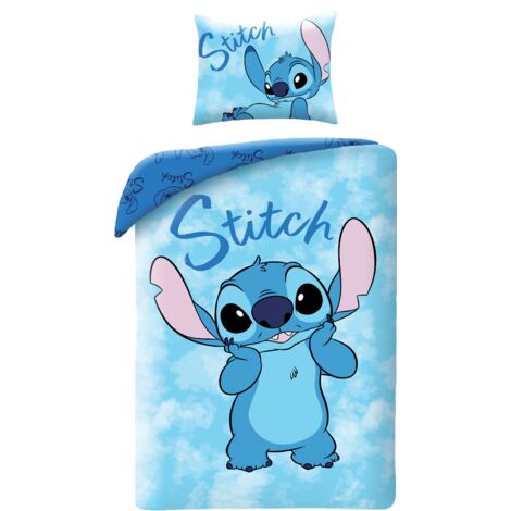 Parure de lit en coton 160x200 Lilo et Stitch Hit Youth bleu