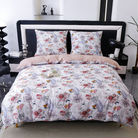 Parure de lit en coton premium 160x200 fleurs (1/5)