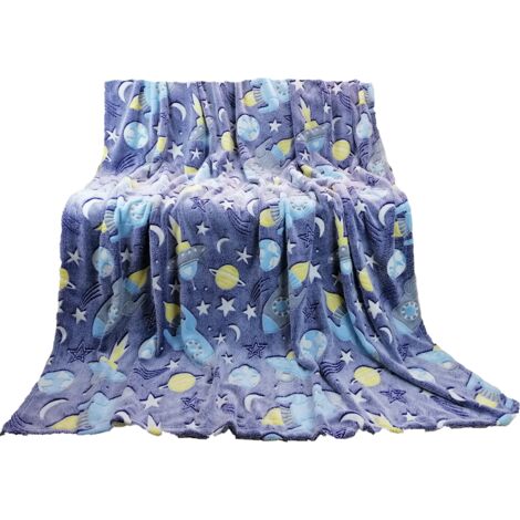 LOKOZ Couverture De Construction Phosphorescente En Polaire Pour Enfants - Motif Camion - Cadeau