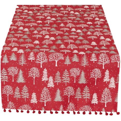 Chemin de table de Noël 40x140 Winter Magic Rouge (1/5)
