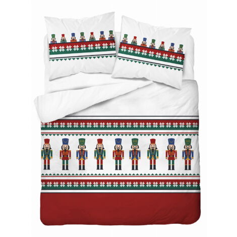 Parure de lit de Noël 160x200 Casse-Noisette Rouge 100% Coton (1/5)