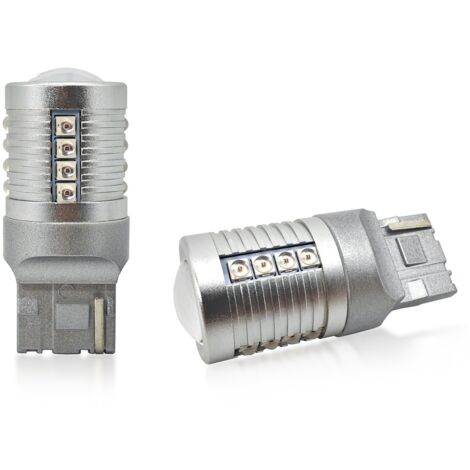 Lot de 2 ampoules LED W21W 7440 12-24 V CANBUS 2 000 lm rouge (1/5)