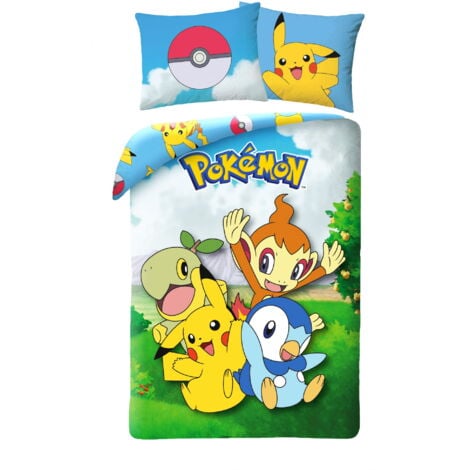 Housse De Couette Pikachu Pokémon Éclair 140x200 Cm - 100% Coton - Housse De Couette - Parure De