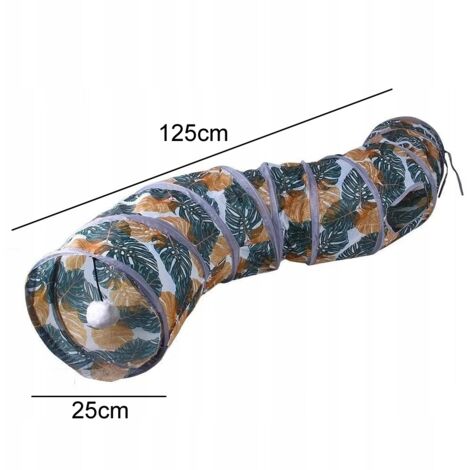 LONG TUNNEL POUR CHAT AVEC BALLE PLIABLE 125 cm