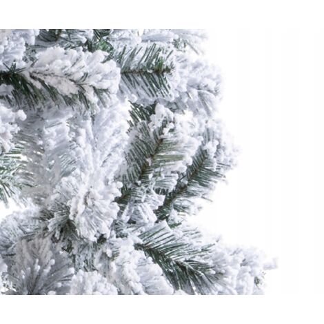 Arbre De Noël Slim Artificiel 210cm Enneigé - Sapin Réaliste Ouverture Parapluie Diamètre 76cm