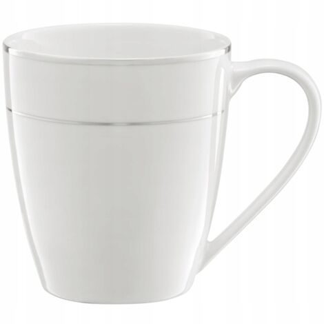 Tasse Ambition Aura en porcelaine blanche argentée 330 ml