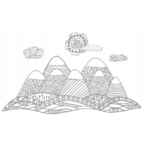 GRANDS STICKERS MURAUX Montagnes Scandinaves N003 (1/3)