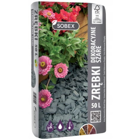 Copeaux de bois décoratifs gris 50L – Drainage efficace – Isolation thermique – Substitut d'écorce de conifère – 100% bois tendre naturel