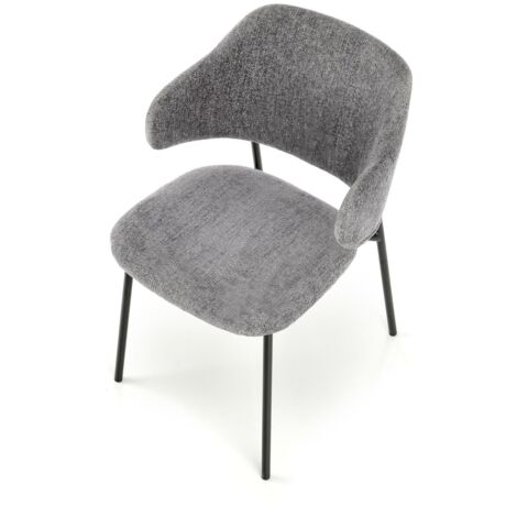 Chaise K497 gris clair, rembourrée, tissu, loft, moderne, (1/5)