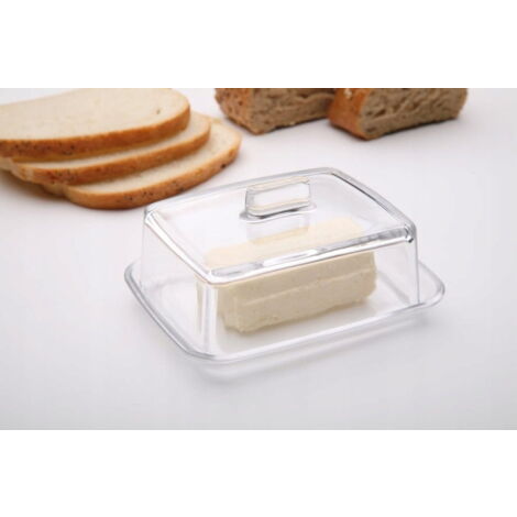 Beurrier en verre avec couvercle semi-transparent