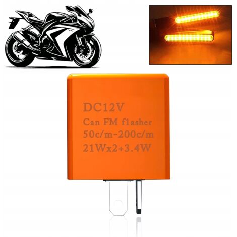 CLIGNOTANT LED MOTO CUTTER TEMPS RÉGLABLE 2 BROCHES 12 V MOTO (1/5)
