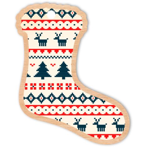 DÉCORATIONS DE SAPIN DE NOËL EN BOIS D39 chaussette (1/2)