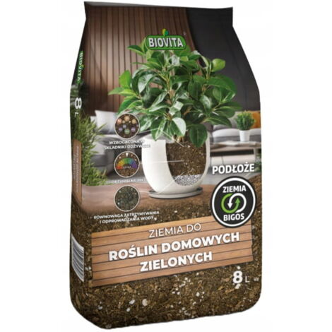 Terreau pour plantes d'intérieur vertes Bigos 8L Substrat léger et perméable